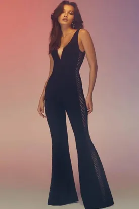 Hanna Black Lace Up Jumpsuit