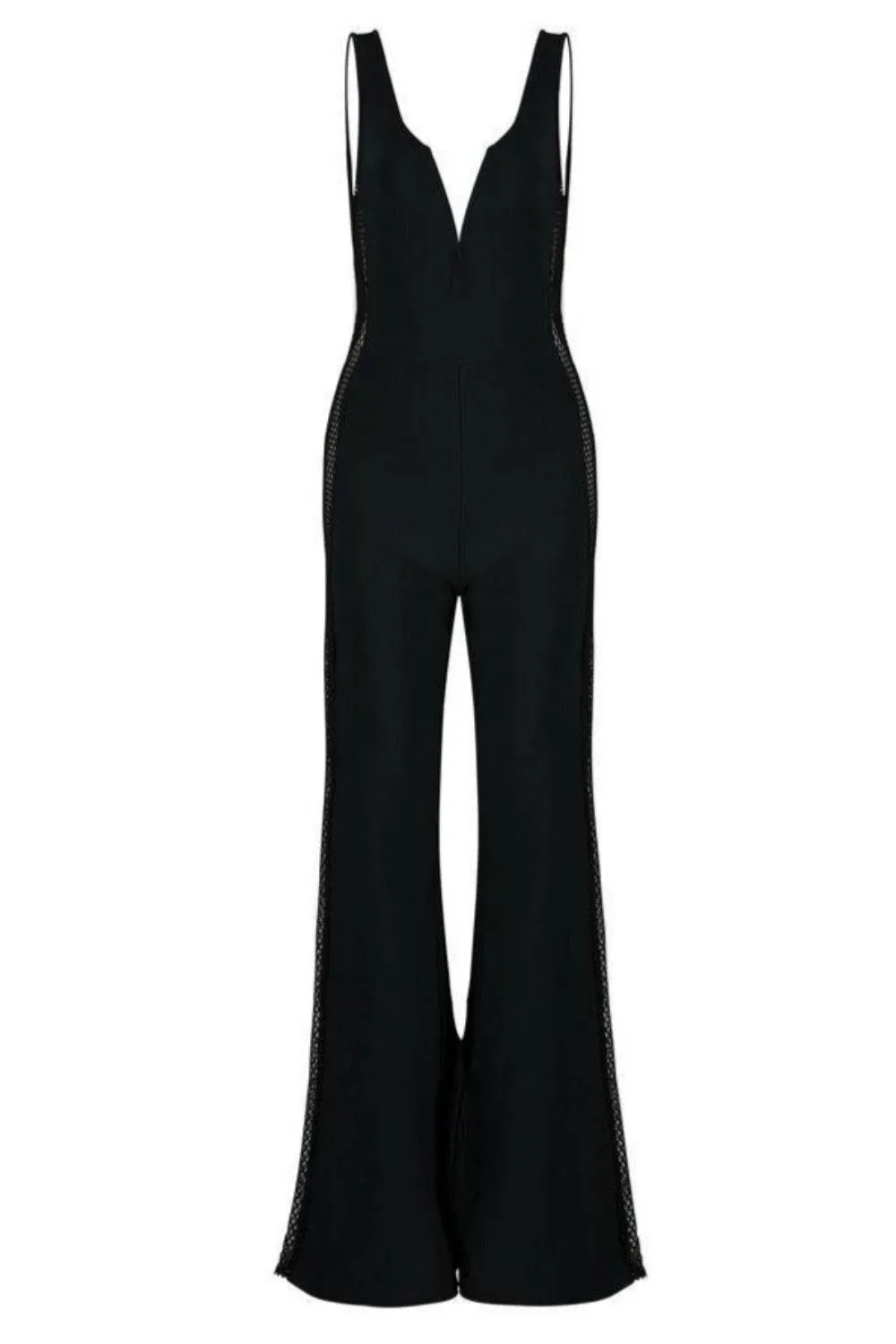 Hanna Black Lace Up Jumpsuit