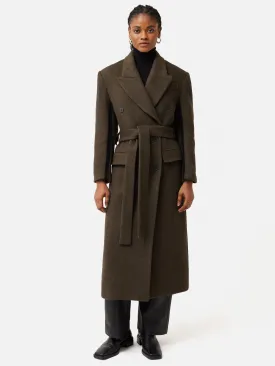 Italian Wool Maxi Coat | Brown