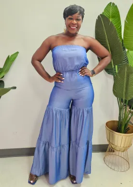 Janika Ruffle Denim Jumpsuit