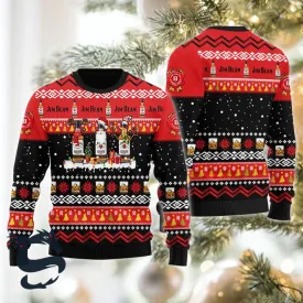 Jim Beam Santa Reindeer Snowflake Christmas Sweater