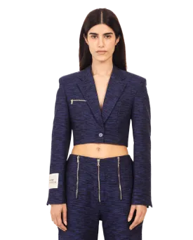 KHADDAR BLUE CROP BLAZER