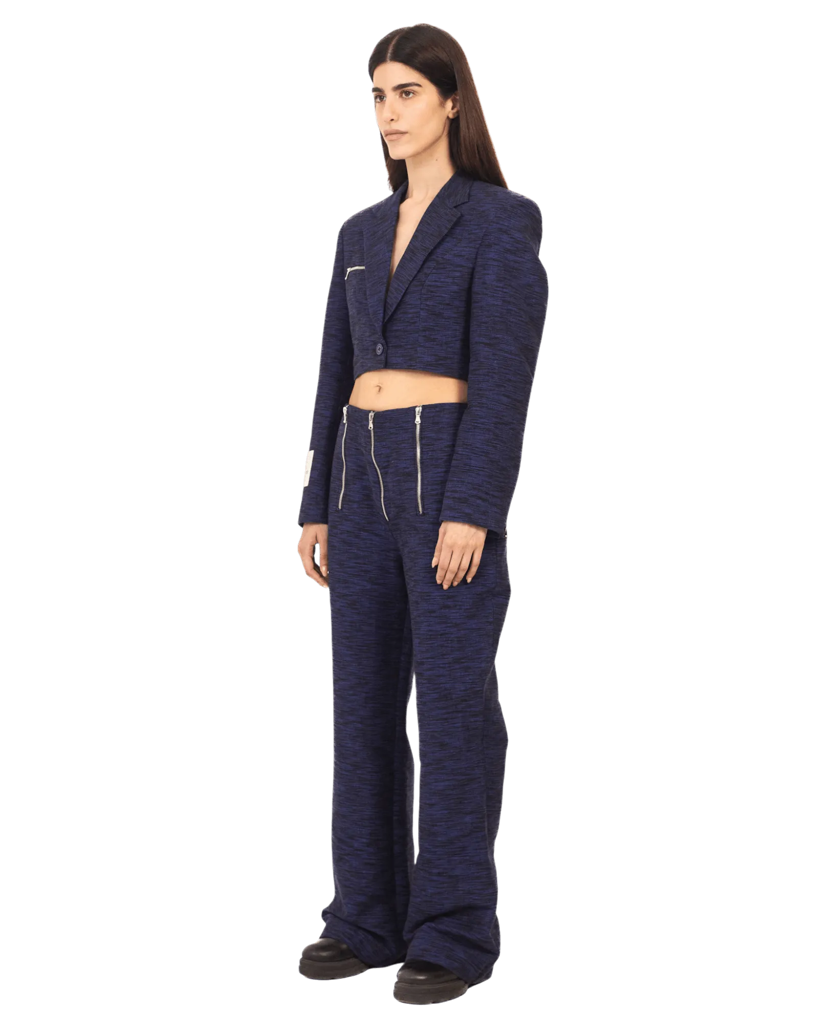 KHADDAR BLUE CROP BLAZER