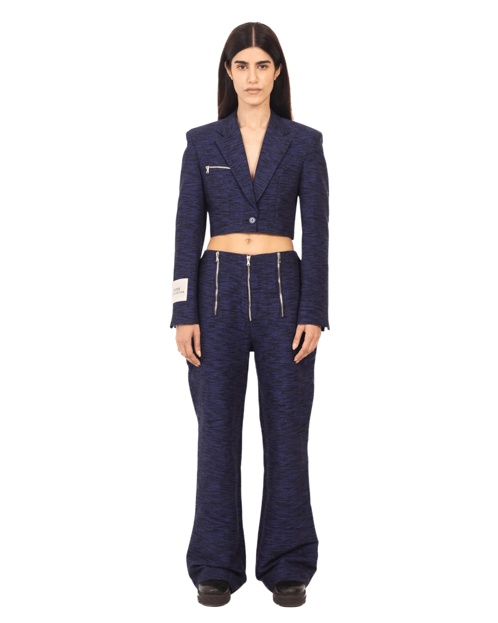 KHADDAR BLUE CROP BLAZER