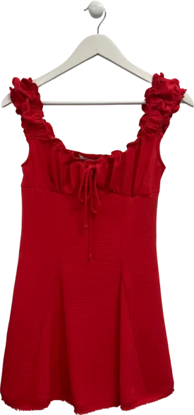 kimchi blue Red Babydoll Mini Dress UK S