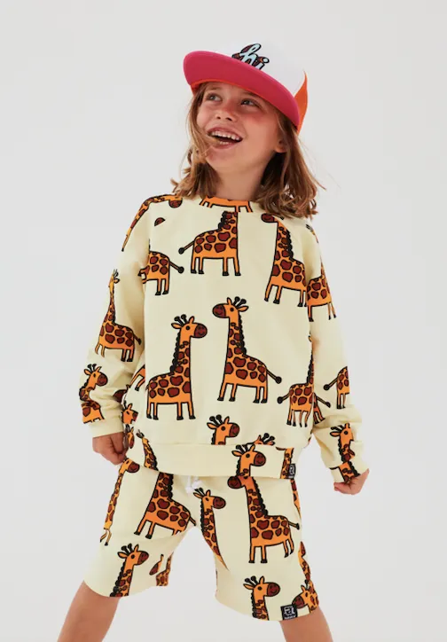 Kukukid Giraffe Sweatshirt - Yellow