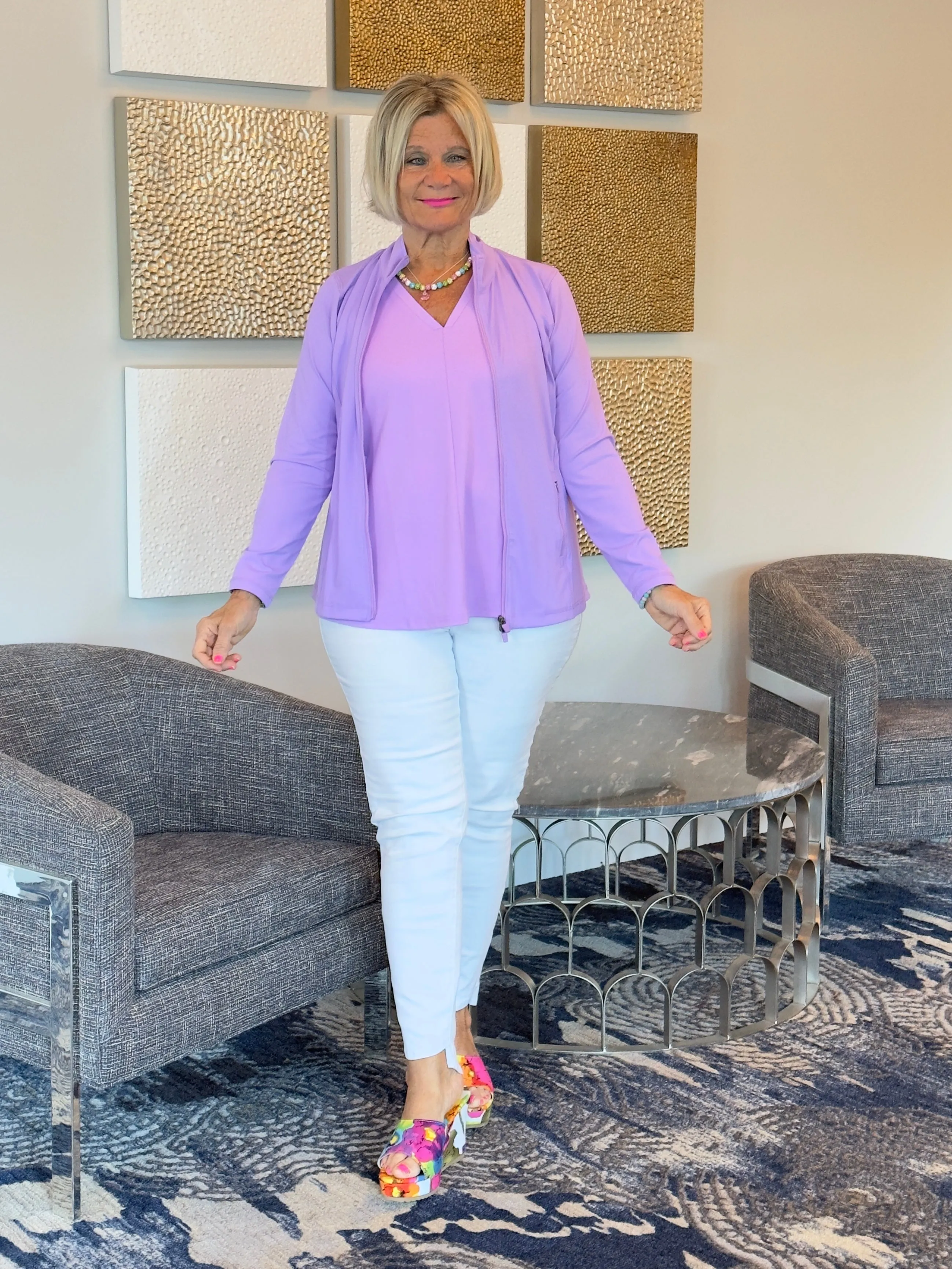 LILAC TAILORED V NECK