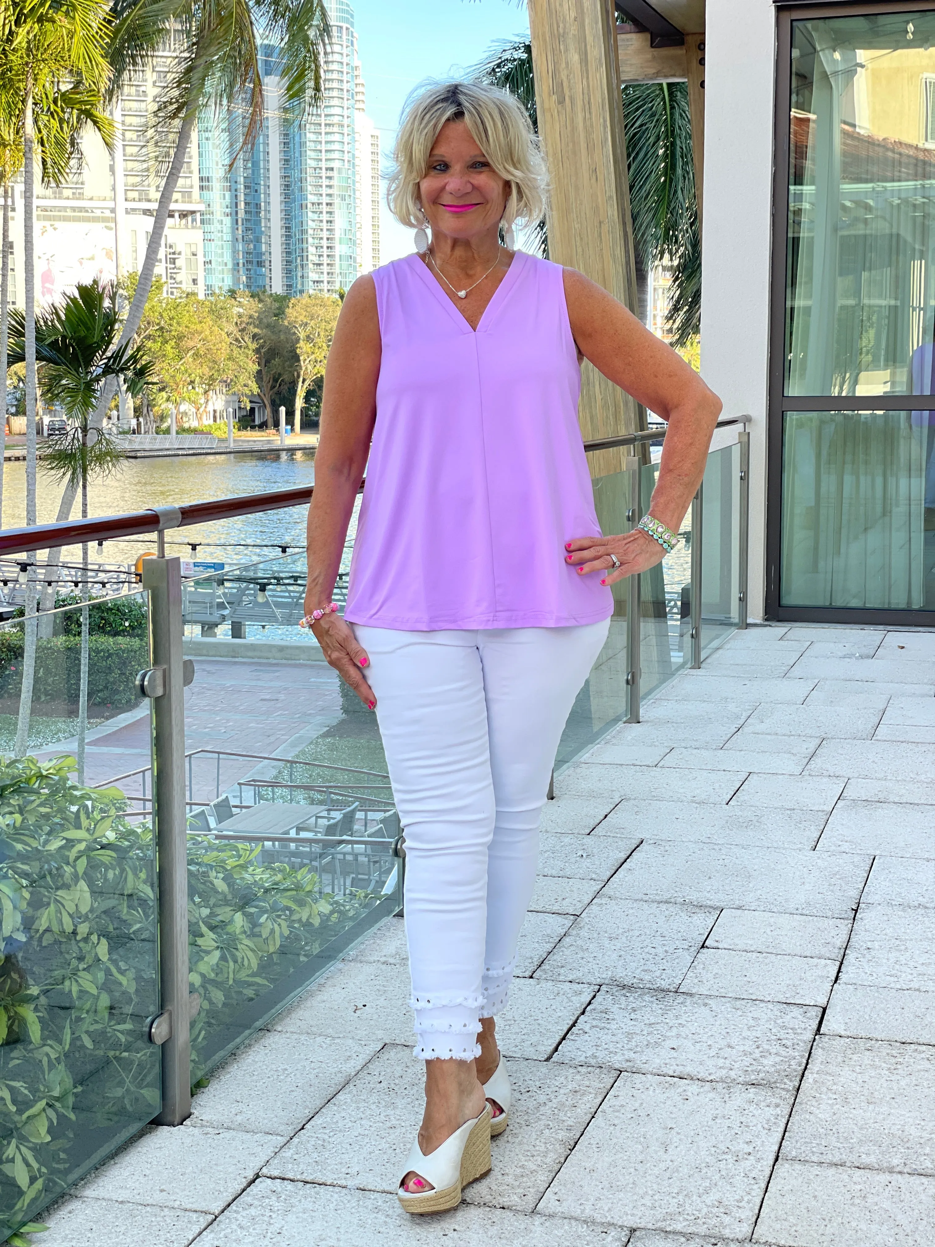 LILAC TAILORED V NECK
