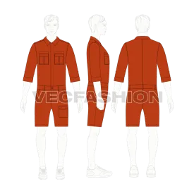 Mens Boiler Suit with Shorts