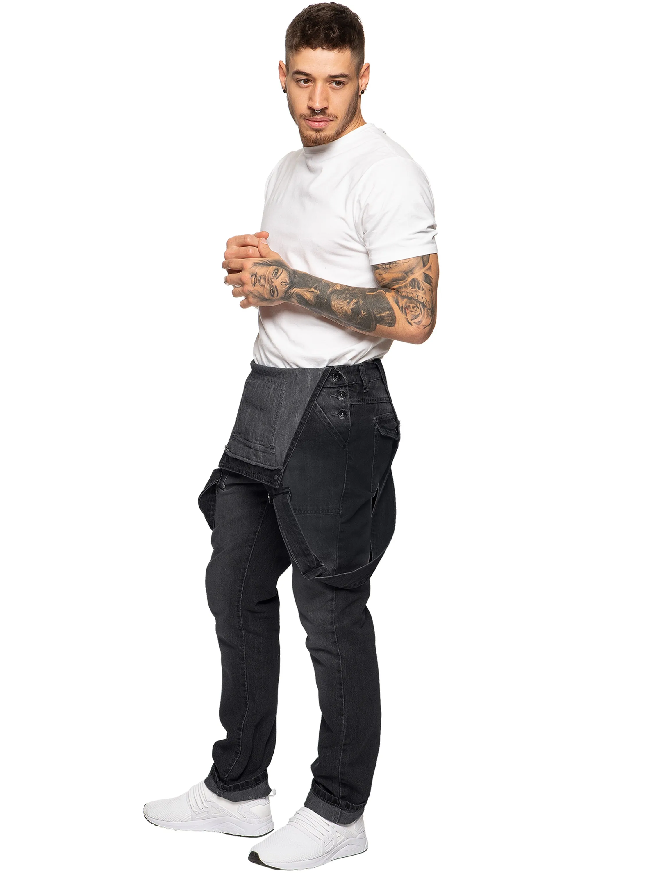 Mens Fashionable Denim Overall Dungarees  | Enzo Designer Menswear