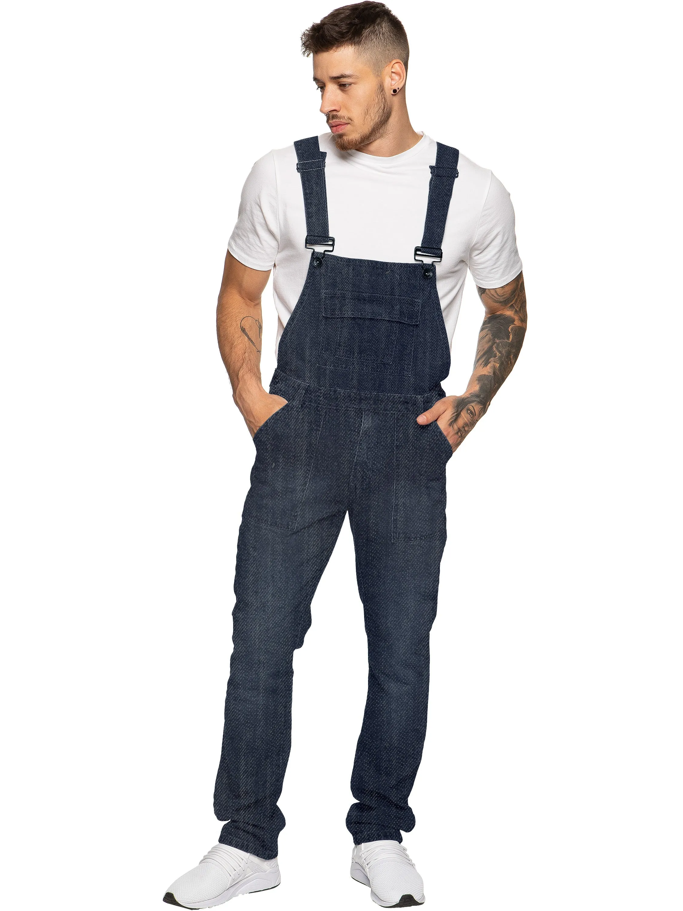 Mens Fashionable Denim Overall Dungarees  | Enzo Designer Menswear