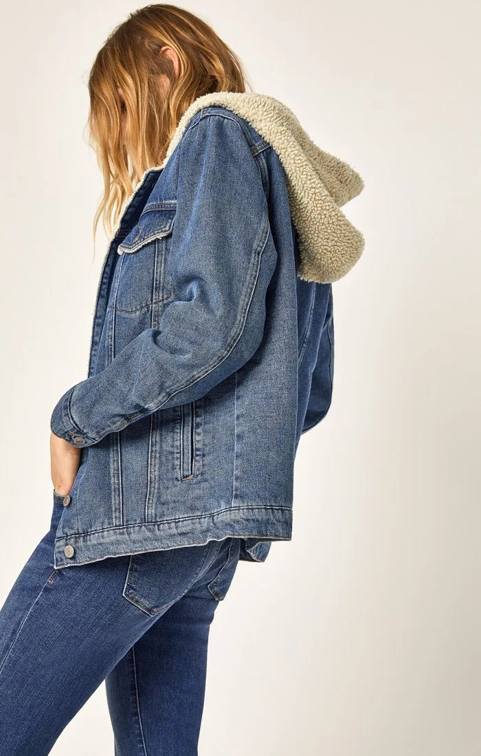 MINA JACKET IN MID DENIM