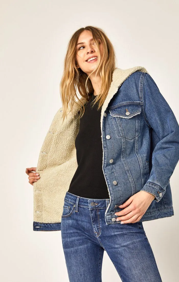 MINA JACKET IN MID DENIM