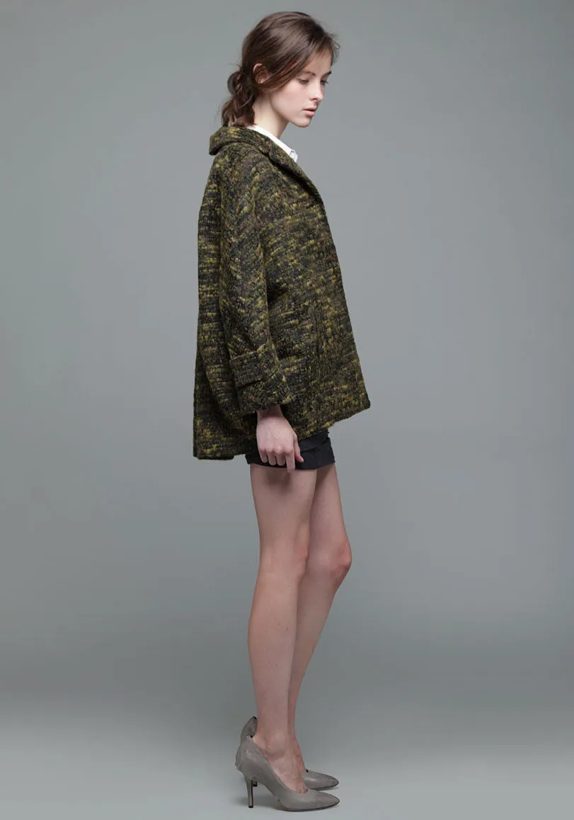 Mohair Tweed 3/4 Coat