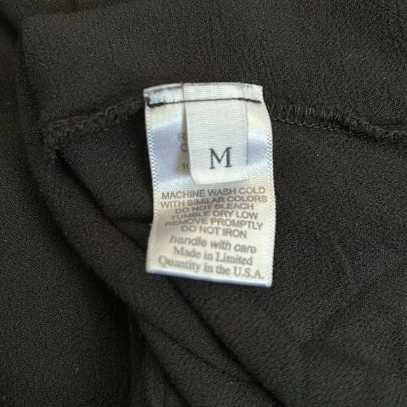 *NEW* MICHAEL LAUREN Black Nobel Button Down Blouse Size M
