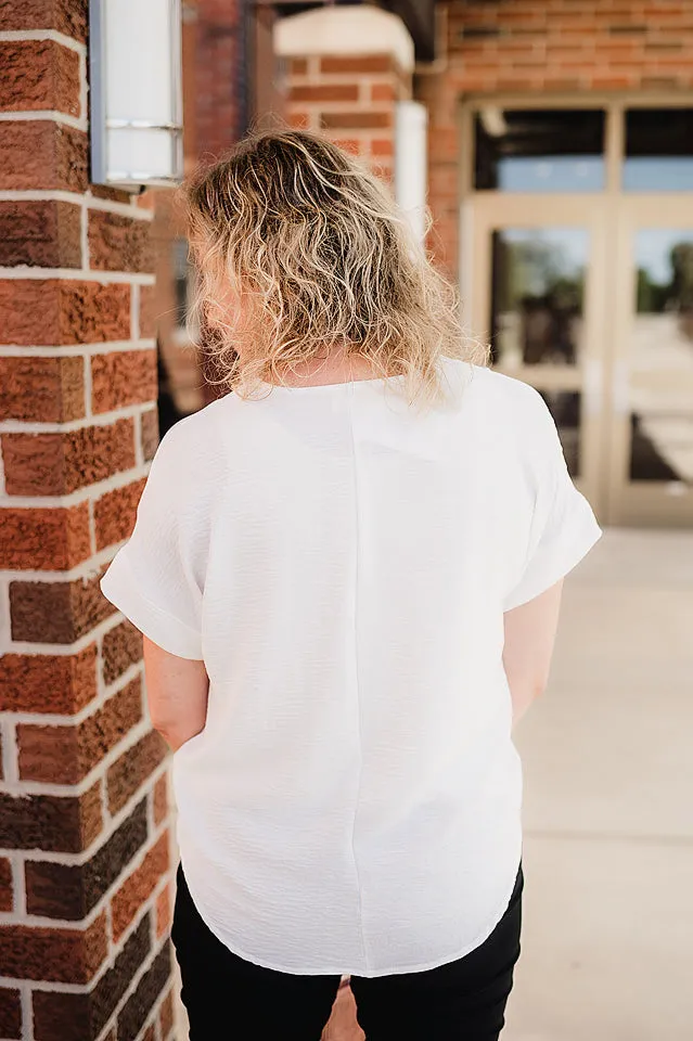 Notched Flowy Blouse