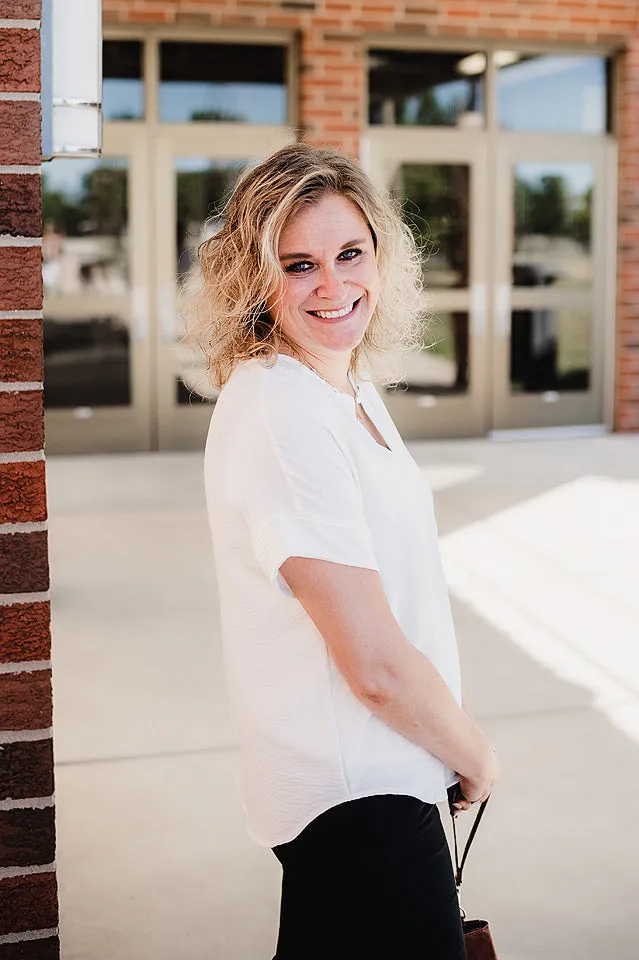 Notched Flowy Blouse
