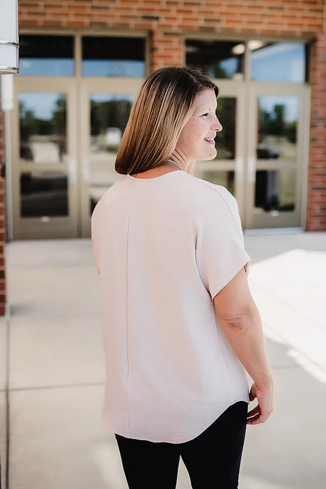 Notched Flowy Blouse