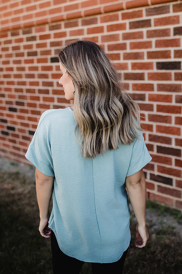 Notched Flowy Blouse
