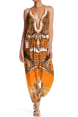 Orange Floral Jumpsuit