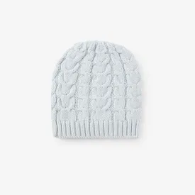 Pale Blue Horseshoe Cable Knit Baby Hat
