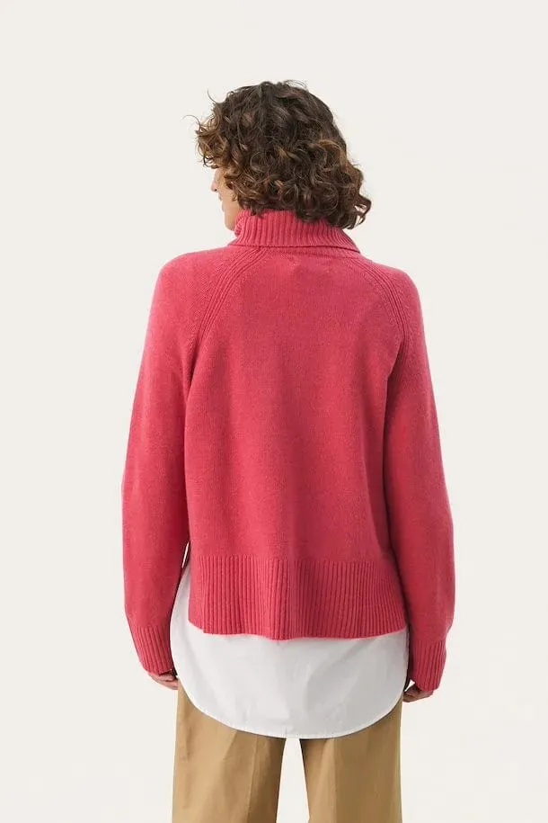 Part Two LindiPW Knitted Pullover in Holly Berry