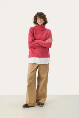 Part Two LindiPW Knitted Pullover in Holly Berry