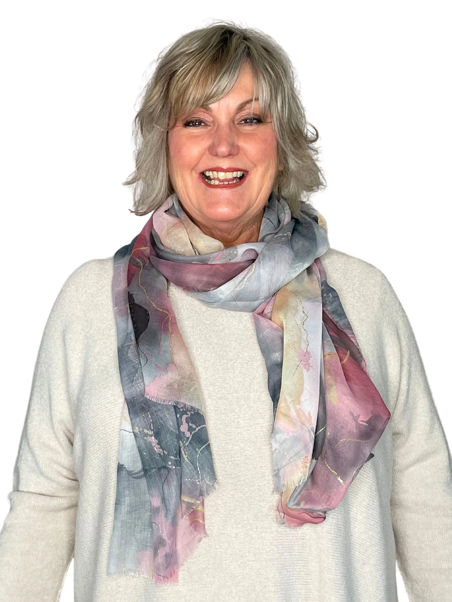 Polly Paint Spill Marbled Scarf