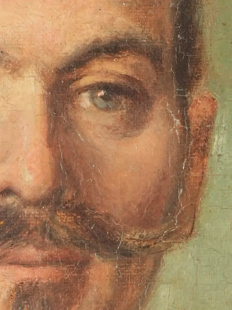 Portrait of a Man Smoking, circa 1920, signed A. Vignaud 28¾ x 23¾"