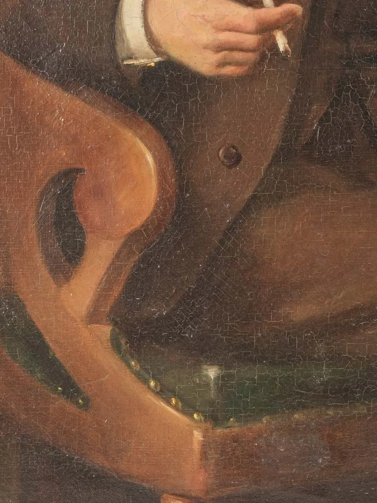 Portrait of a Man Smoking, circa 1920, signed A. Vignaud 28¾ x 23¾"