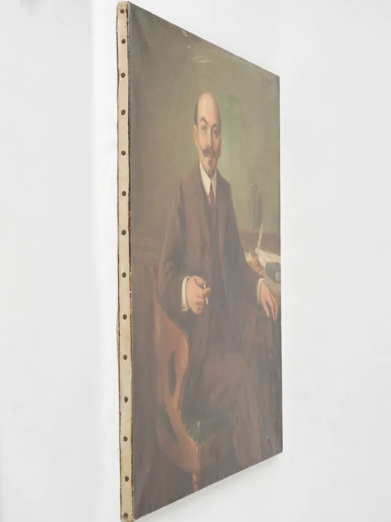 Portrait of a Man Smoking, circa 1920, signed A. Vignaud 28¾ x 23¾"