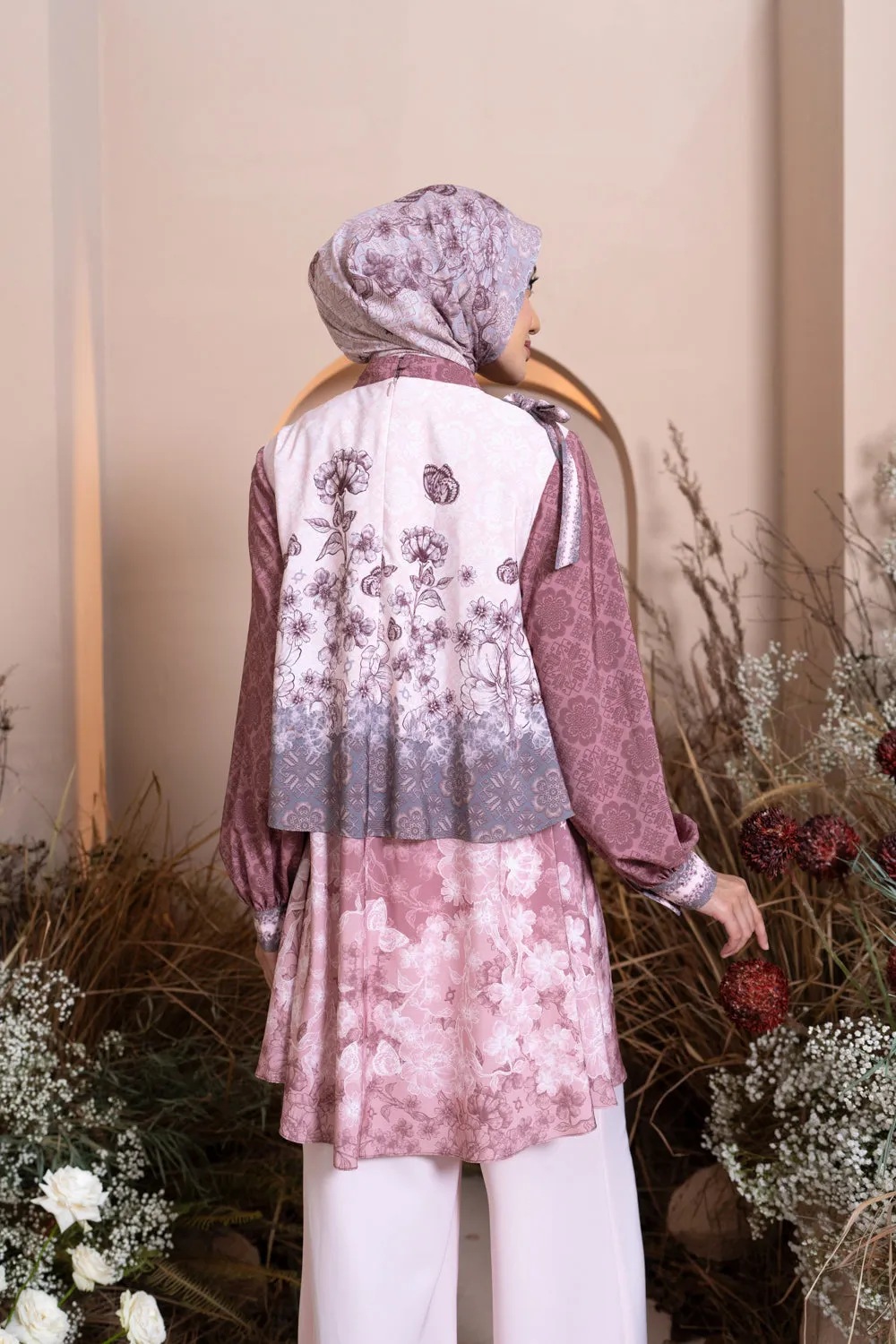 Pre Order - Medinela Tunic Pink Scallop