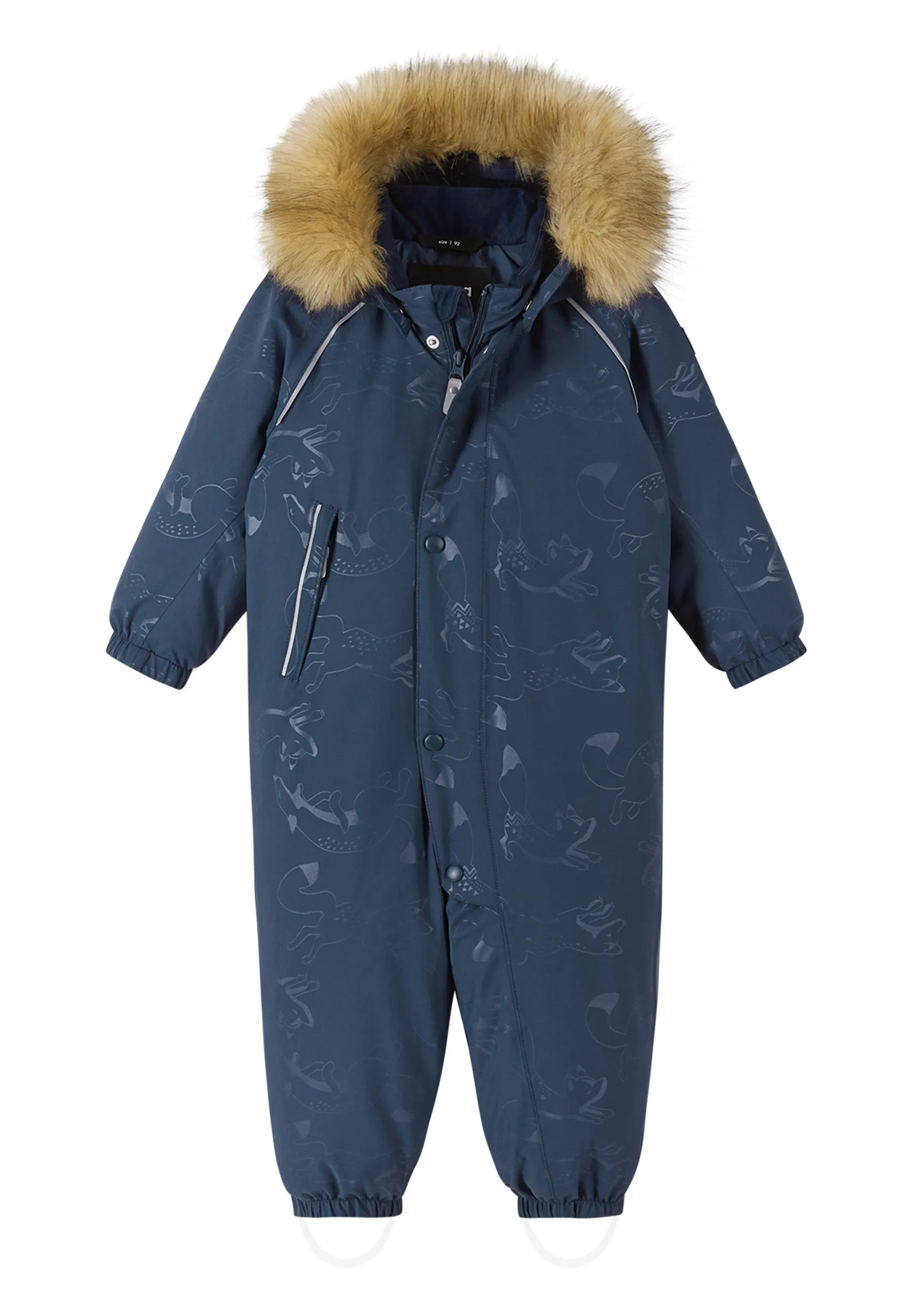 REIMA TEC Winteroverall/Skianzug <br> Aapua <br>Gr. 74 bis 92<br>echte Daunen-Füllung, extra warm<br> Po-Bereich extra dick isoliert<br> auch ohne Kunst-Pelz tragbar<br> abnehmbare Fuss-Schlaufen<br> WS >12'000 mm
