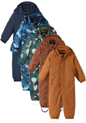 REIMA TEC Winteroverall/Skianzug<br> Puhuri <br>Gr. 74 bis 98 <br> Po-Bereich extra dick isoliert<br> abnehmbare Fuss-Schlaufen<br> WS 10'000 mm