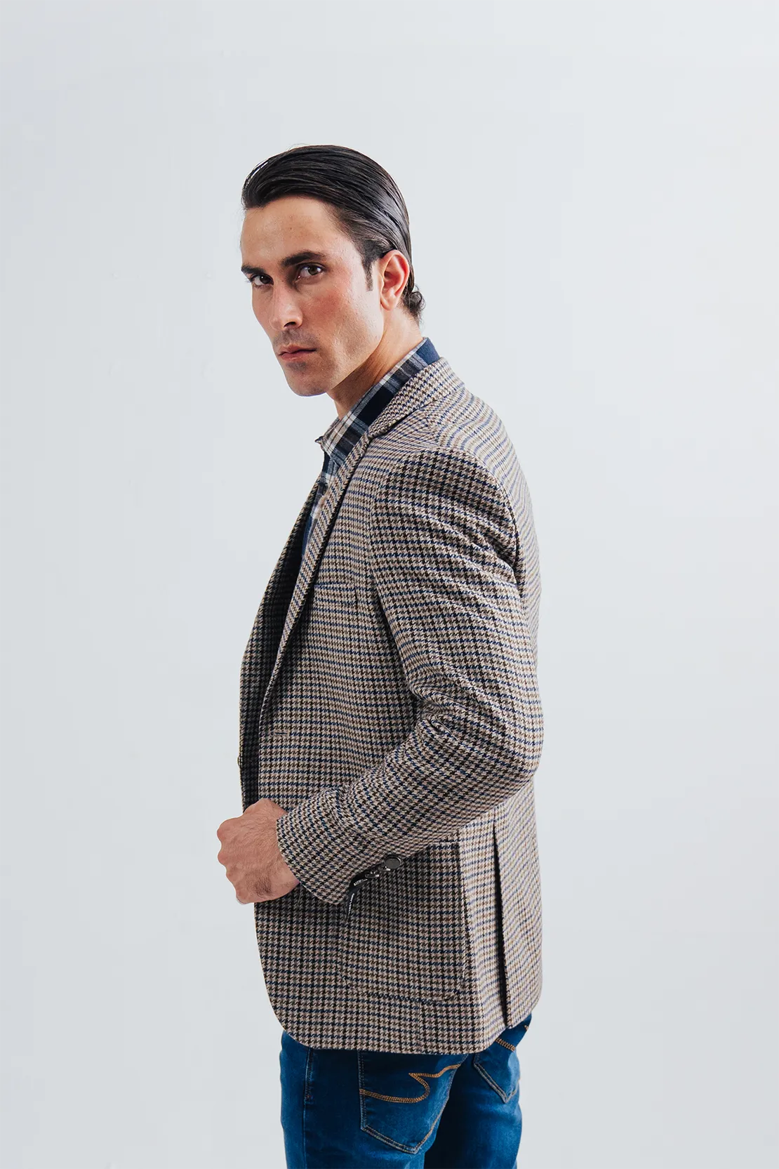Riversland Check Pattern Casual Coat