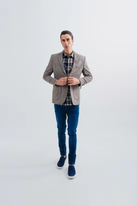 Riversland Check Pattern Casual Coat