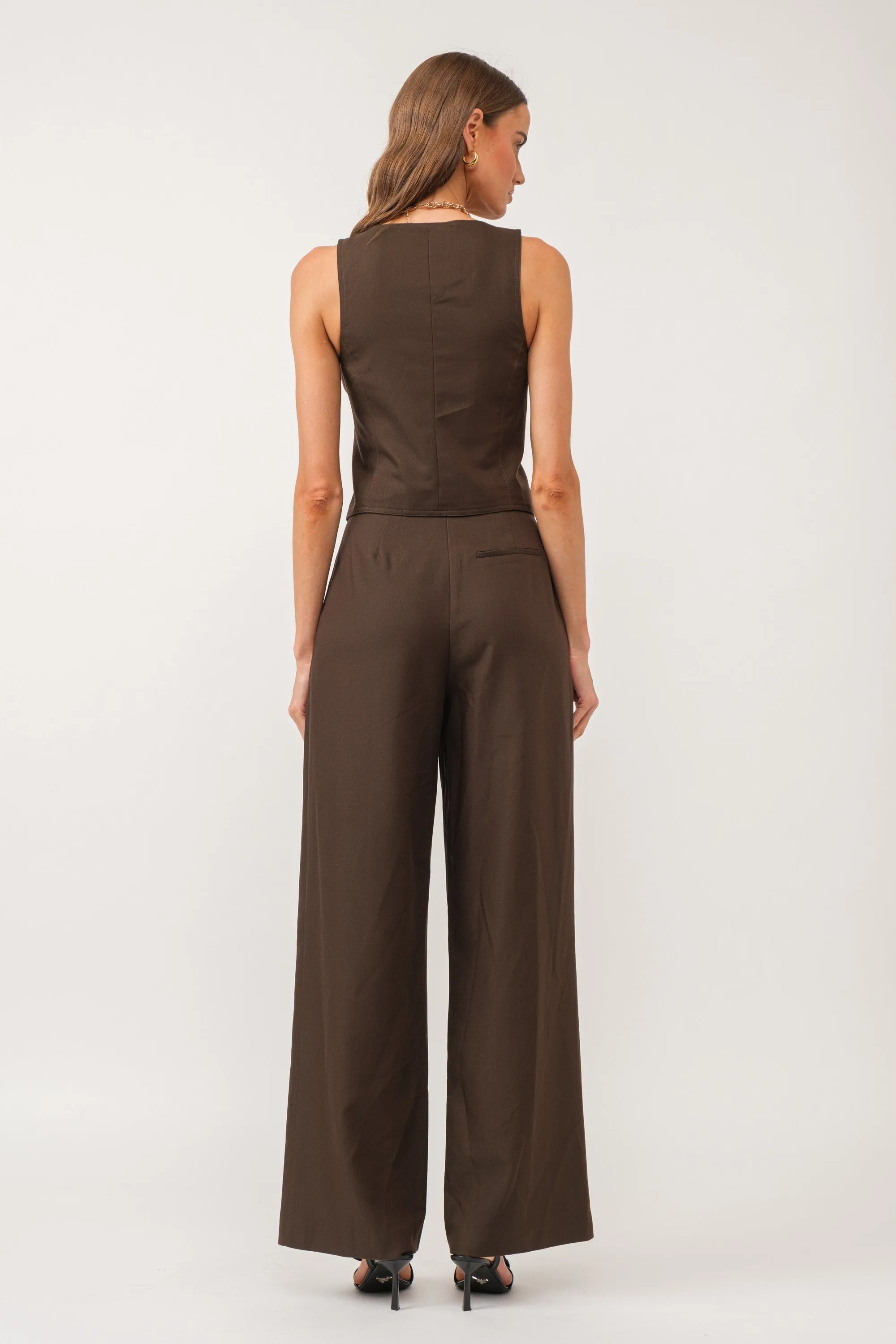 Rosette Olive Tailored Vest Top