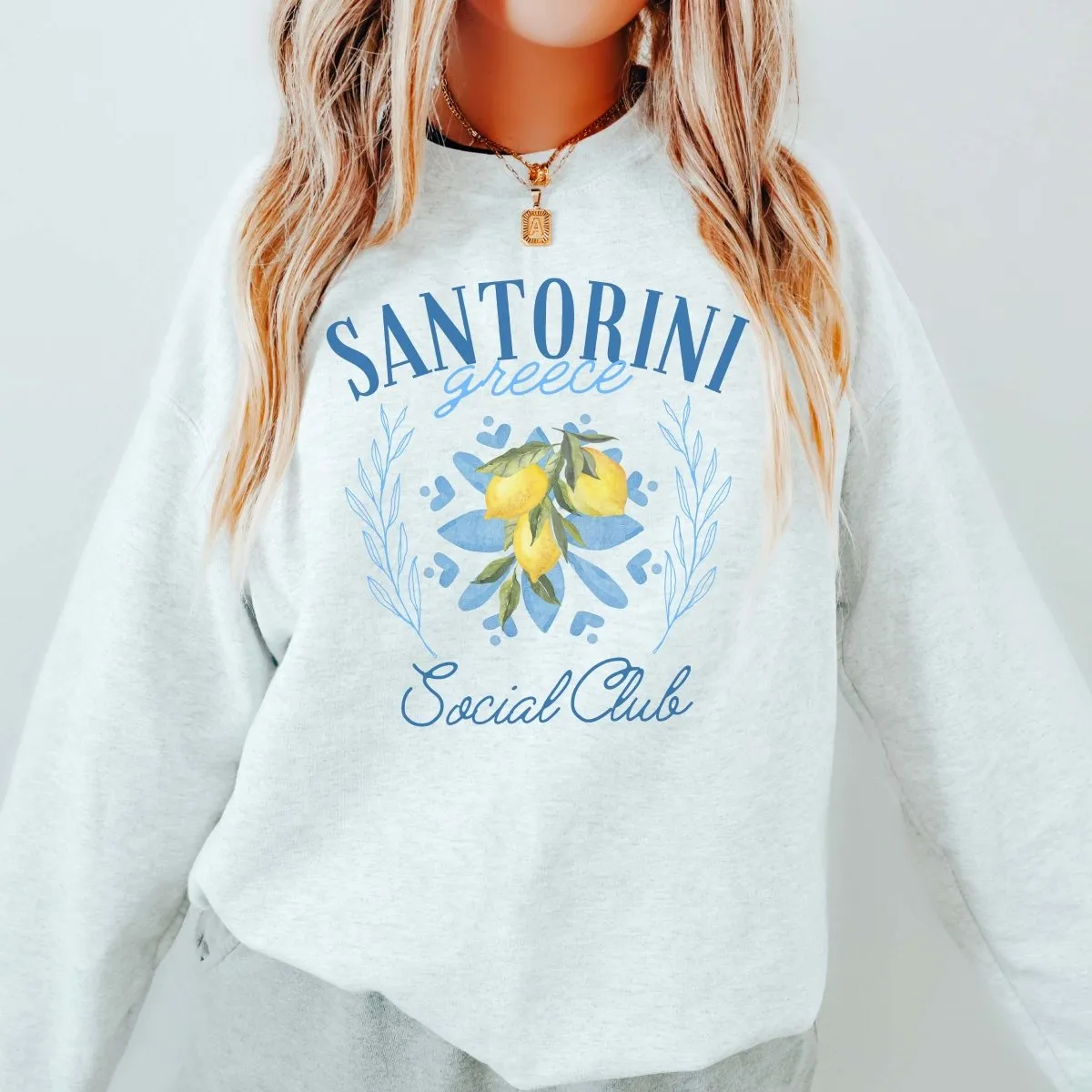 Santorini Greece Social Club Wholesale Sweatshirt - Fast Shipping