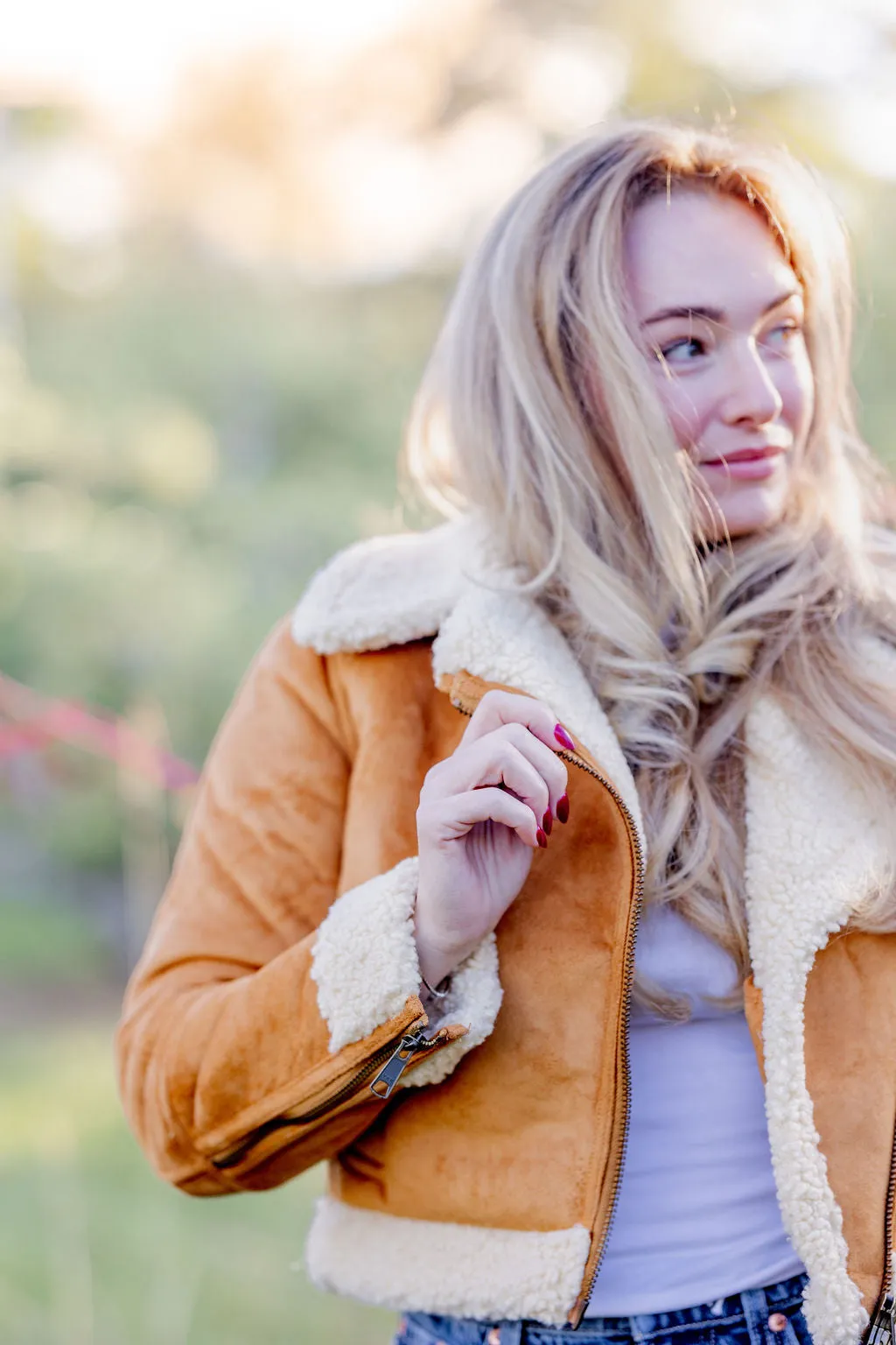 Sherpa Moto Jacket - Chestnut