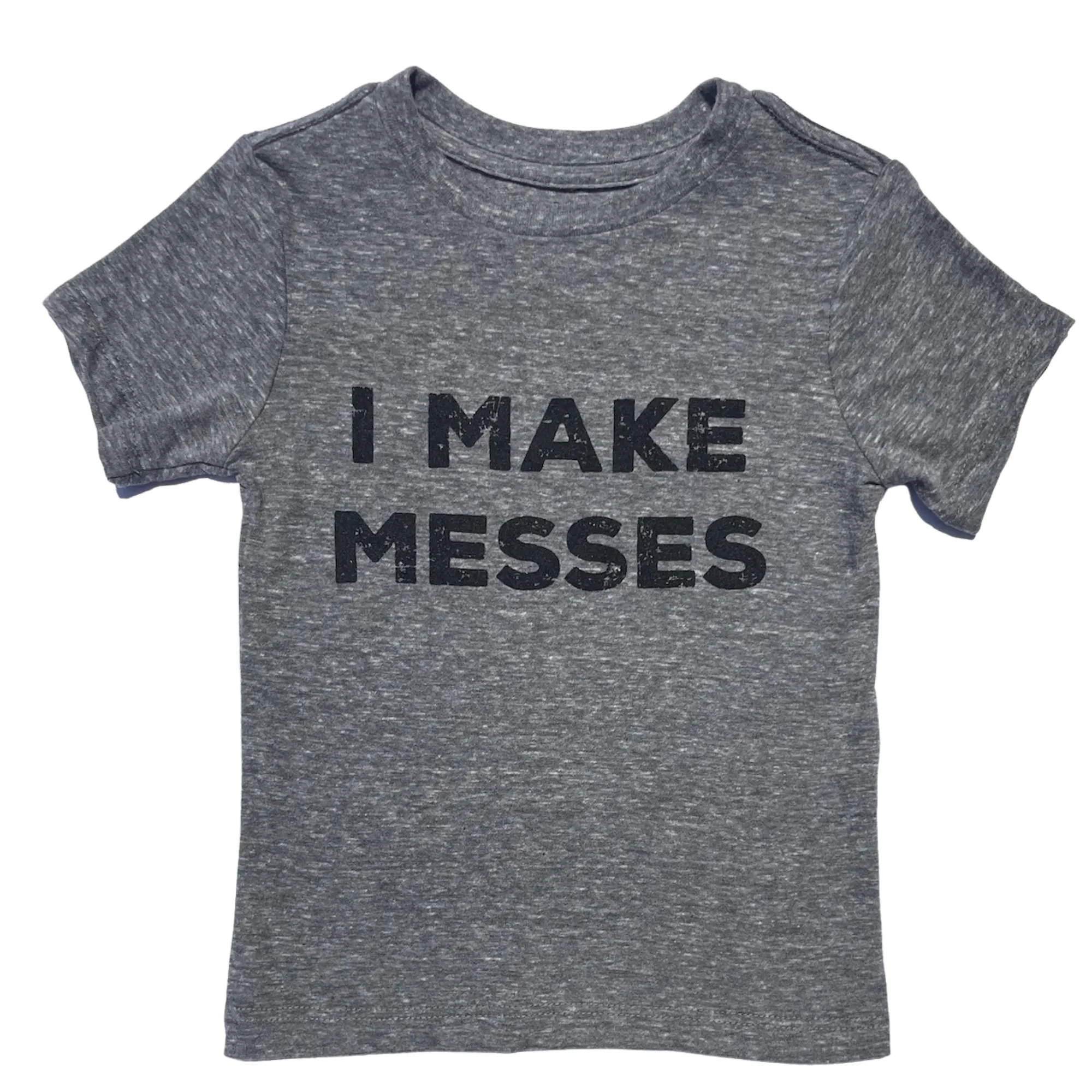 SILAS - I Make Messes Tee in Heather Grey