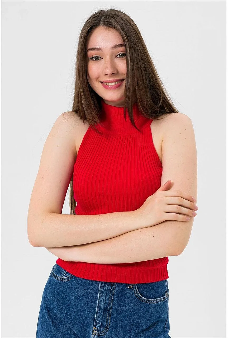 Sleeveless Turtleneck Knitted Cozy Tank Top Sweater