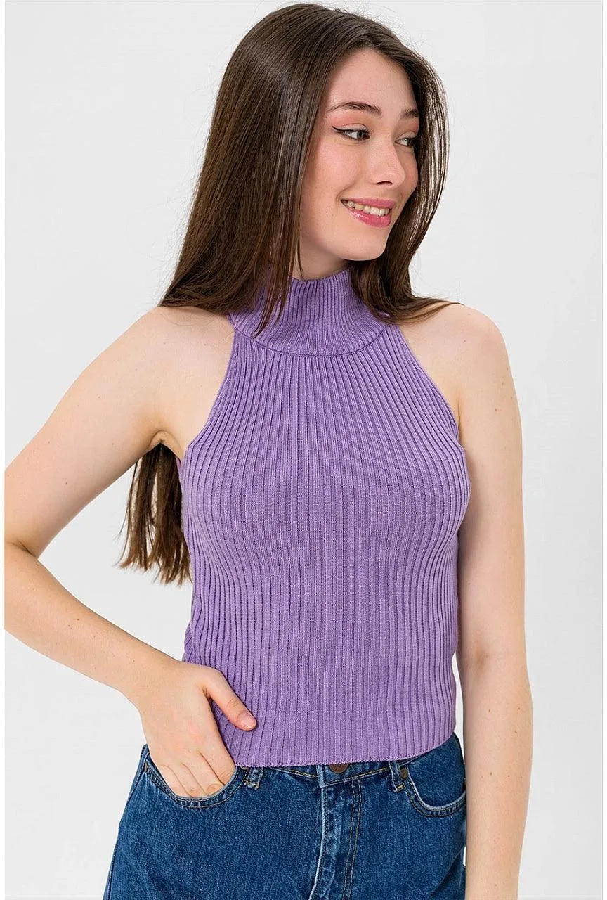 Sleeveless Turtleneck Knitted Cozy Tank Top Sweater