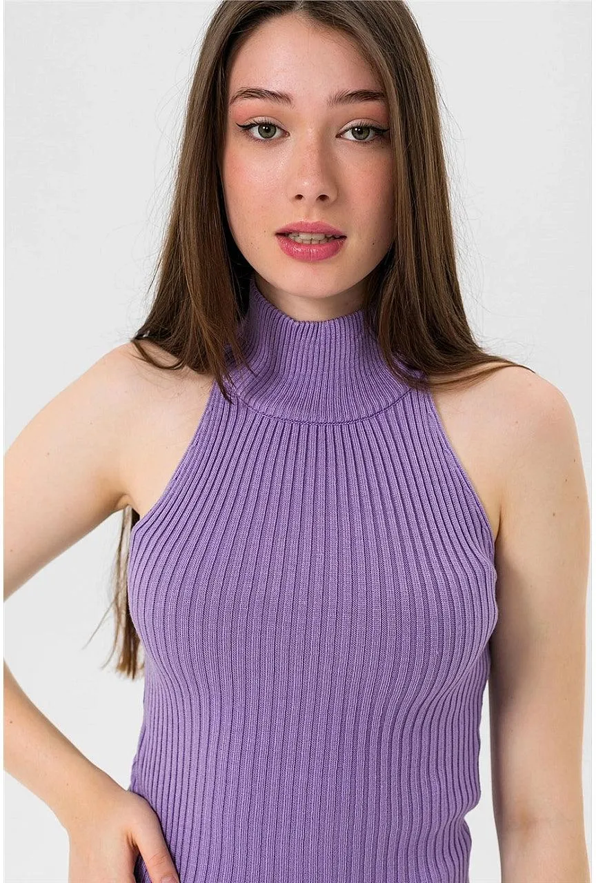 Sleeveless Turtleneck Knitted Cozy Tank Top Sweater