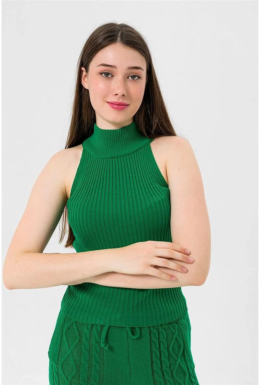 Sleeveless Turtleneck Knitted Cozy Tank Top Sweater