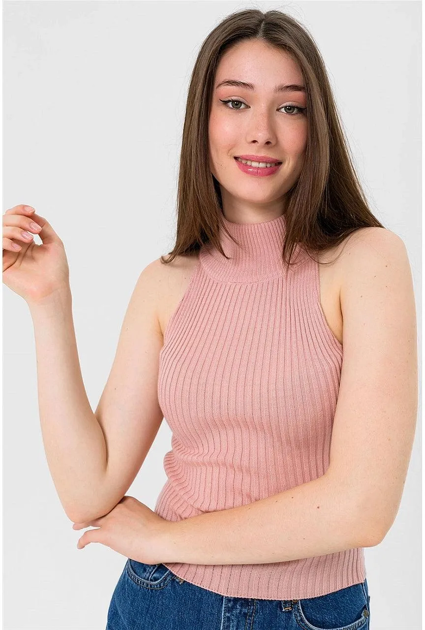 Sleeveless Turtleneck Knitted Cozy Tank Top Sweater