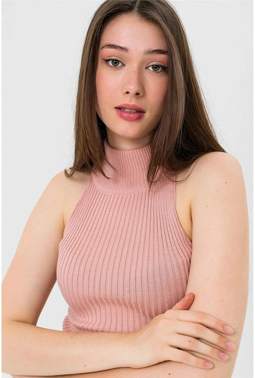 Sleeveless Turtleneck Knitted Cozy Tank Top Sweater
