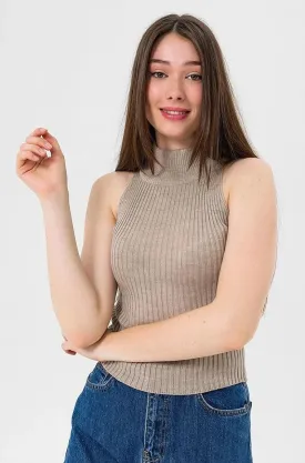 Sleeveless Turtleneck Knitted Cozy Tank Top Sweater