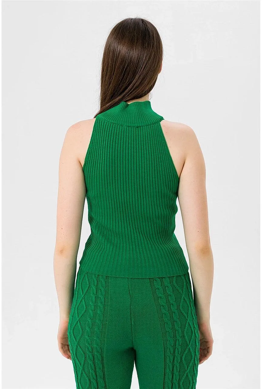 Sleeveless Turtleneck Knitted Cozy Tank Top Sweater