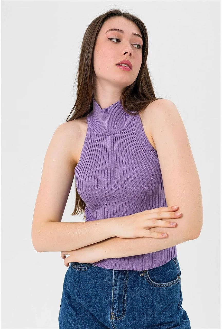 Sleeveless Turtleneck Knitted Cozy Tank Top Sweater