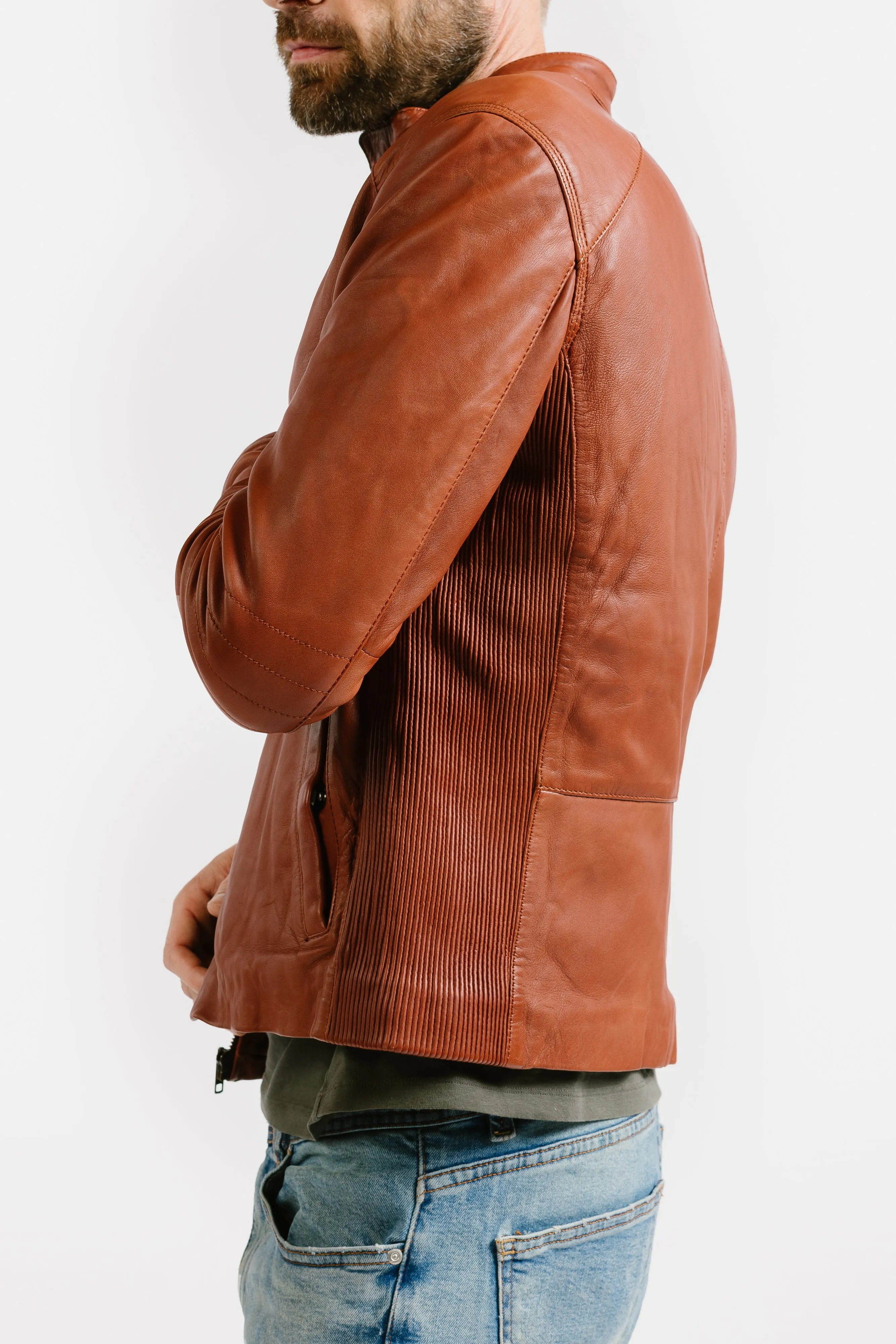 Slim Racer Leather Jacket | Theseus